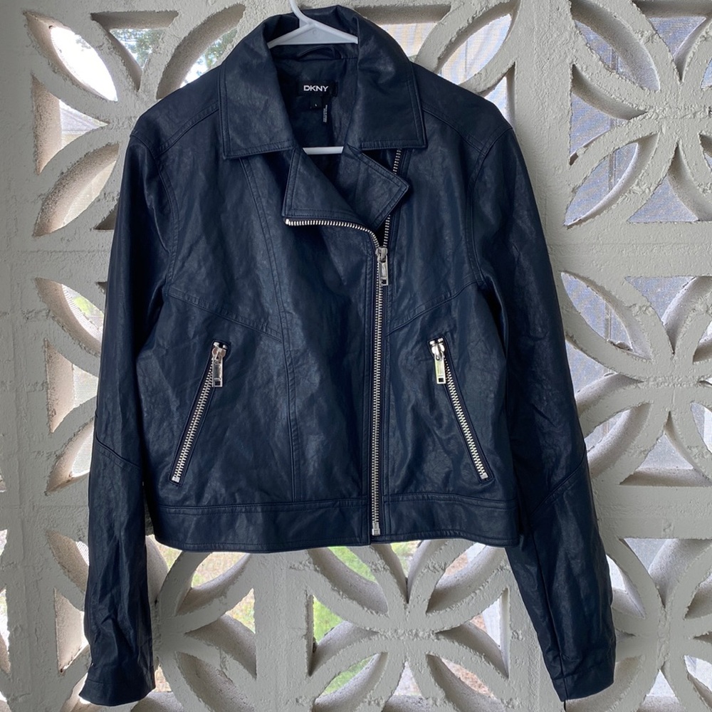 NWT DKNY Faux Leather Moto Jacket